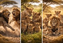 Размножение львов: прайд, конкуренция самцов и синхронизация детёнышей