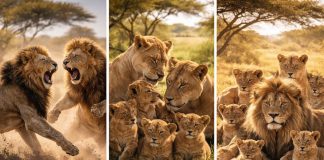 Размножение львов: прайд, конкуренция самцов и синхронизация детёнышей