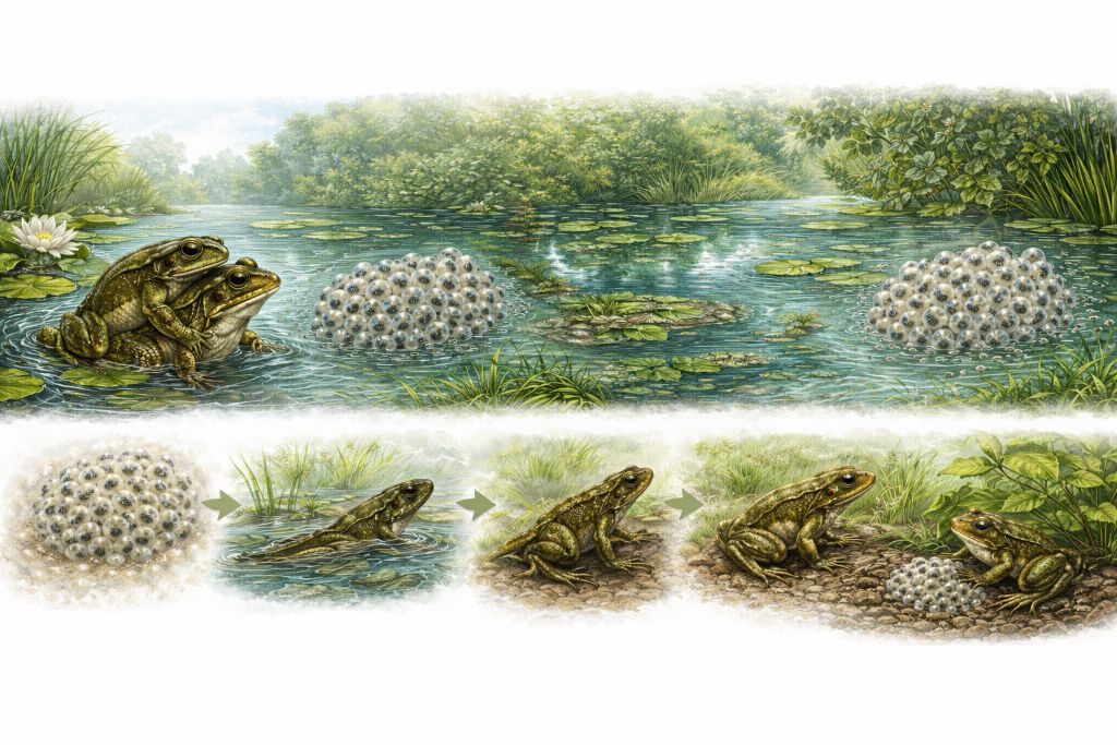 Размножение лягушек амплексус, икра и метаморфоз в разных средах Размножение лягушек: амплексус, икра и метаморфоз в разных средах
