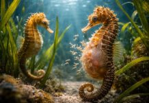 Размножение морских коньков беременность самцов и «плацентоподобный» мешок