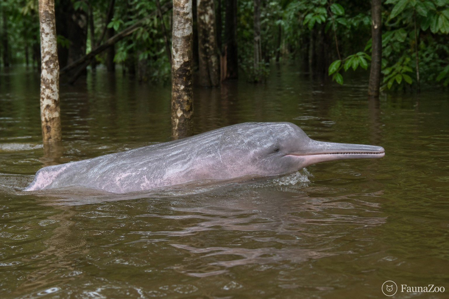 Амазонский дельфин: розовый охотник в затопленном лесу