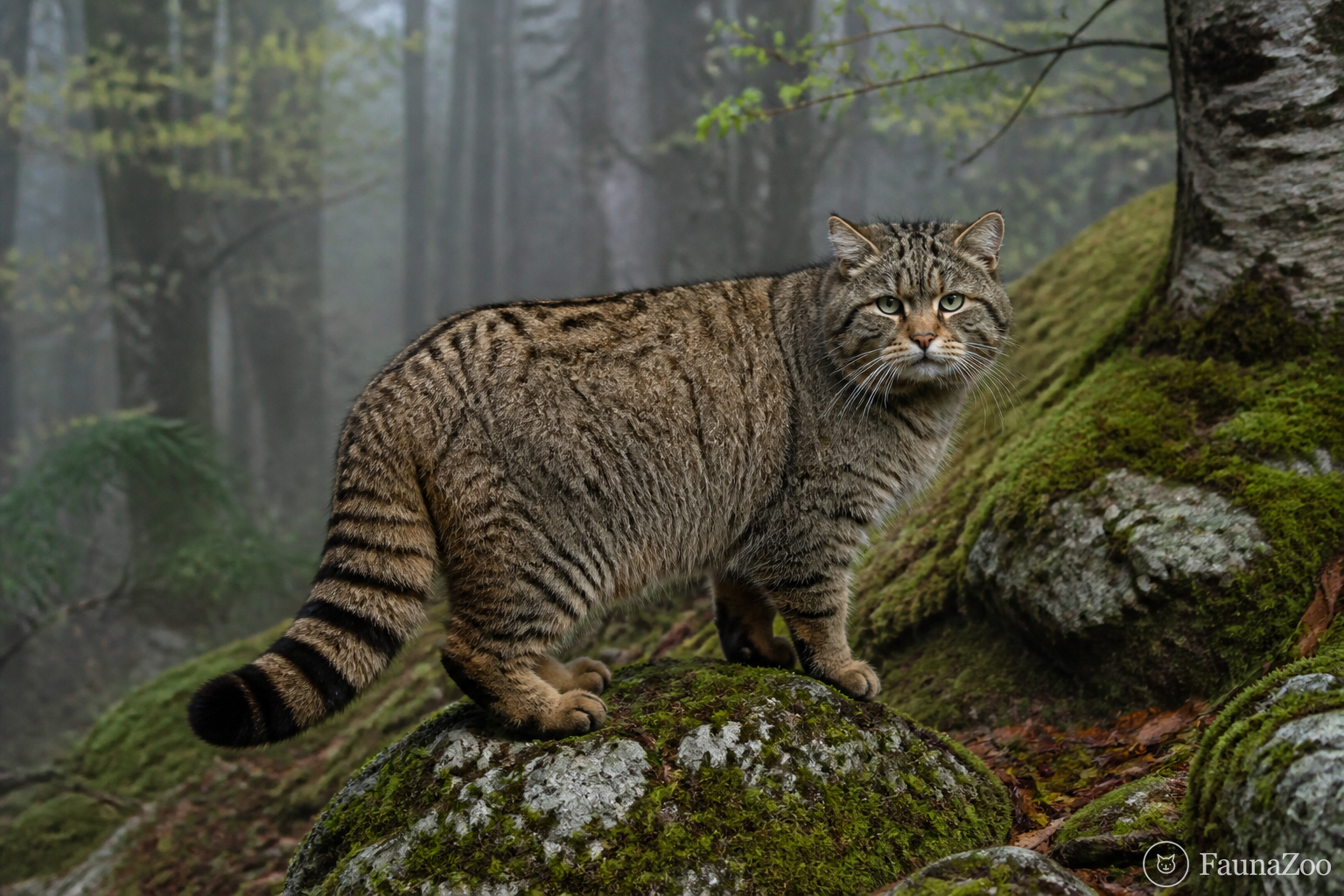 Кавказский лесной кот: дикая кошка горных лесов