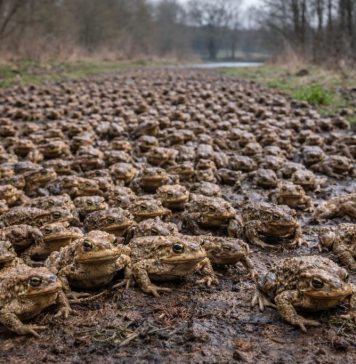 Жаба обыкновенная (Bufo bufo) — один из самых известных и распространённых земноводных Европы. Её можно встретить в лесах, парках, садах и даже на окраинах городов. Но настоящая «магия» этого вида начинается весной: в тёплые влажные ночи жабы массово выходят из укрытий и направляются к водоёмам для размножения. Иногда их так много, что кажется, будто дорогу покрывает живой ковёр. Почему они мигрируют массово Обыкновенные жабы большую часть года живут на суше, прячась под листвой, корягами, в норах и щелях. Водоём им нужен прежде всего для нереста. Важно, что взрослые жабы часто сохраняют «привязанность» к конкретному месту размножения и могут возвращаться в один и тот же пруд или озерцо год за годом. Когда условия совпадают (влажность, температура, отсутствие сильного ветра), тысячи особей начинают движение почти одновременно. Как выглядит «ковровая» миграция Пик приходится на вечер и ночь. На тропинках, лесных дорогах и обочинах можно увидеть: взрослых самцов, которые обычно мельче самок, самок, часто несущих на спине «пассажира»-самца, пары, которые движутся медленно, но упорно. Самцы иногда прибывают первыми и ждут самок у воды. Конкуренция высокая, поэтому на одну самку может приходиться несколько самцов. Размножение и развитие Икра откладывается длинными шнурами, которые самка «наматывает» на растения или ветки в воде. Головастики развиваются несколько недель, после чего маленькие жабки выходят на сушу — иногда тоже массово, целыми «волнами». Зачем жаба нужна экосистеме Обыкновенная жаба — активный ночной хищник, поедающий насекомых, слизней и других беспозвоночных. В садах она помогает снижать численность вредителей, а в природе поддерживает баланс в пищевых сетях. Угрозы Главный риск для миграций — дороги: во время массовых переходов гибнет много животных. Поэтому в ряде стран делают временные ограждения и «жабьи тоннели», а волонтёры помогают переносить амфибий.