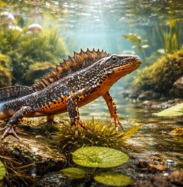 Обыкновенный тритон — маленький европейский тритон, размножается в прудах и весной меняет окраску Обыкновенный тритон — маленький европейский тритон, размножается в прудах и весной меняет окраску