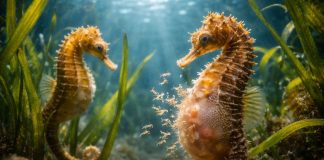 Размножение морских коньков беременность самцов и «плацентоподобный» мешок