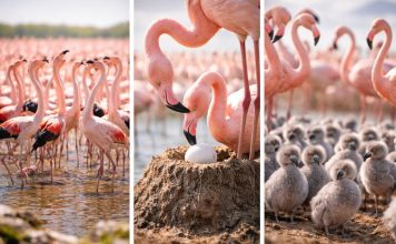 Размножение фламинго: гнездо-«башенка» и коллективные колонии
