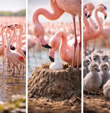 Размножение фламинго: гнездо-«башенка» и коллективные колонии